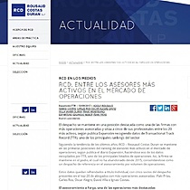 RCD, entre los asesores ms activos en el mercado de operaciones